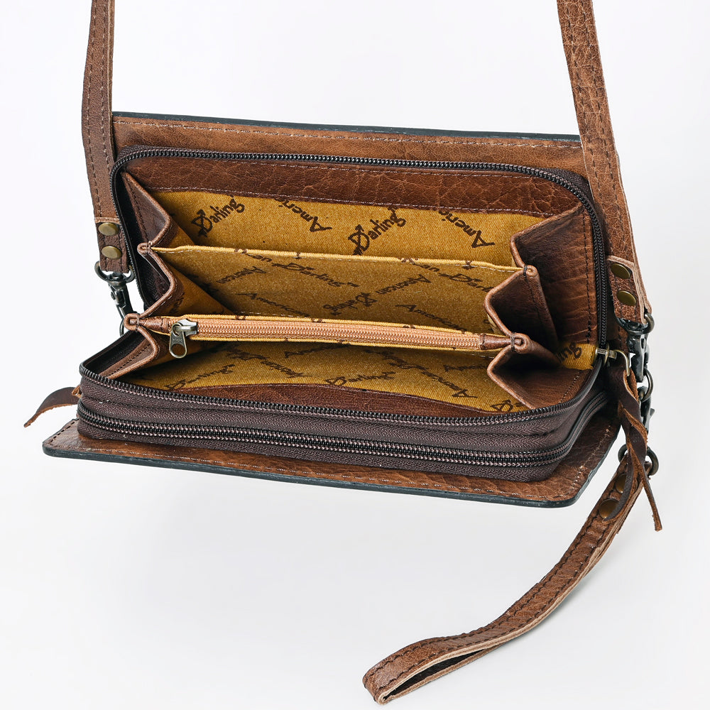 American Darling Hand-Tooled Leather Organizer Bag