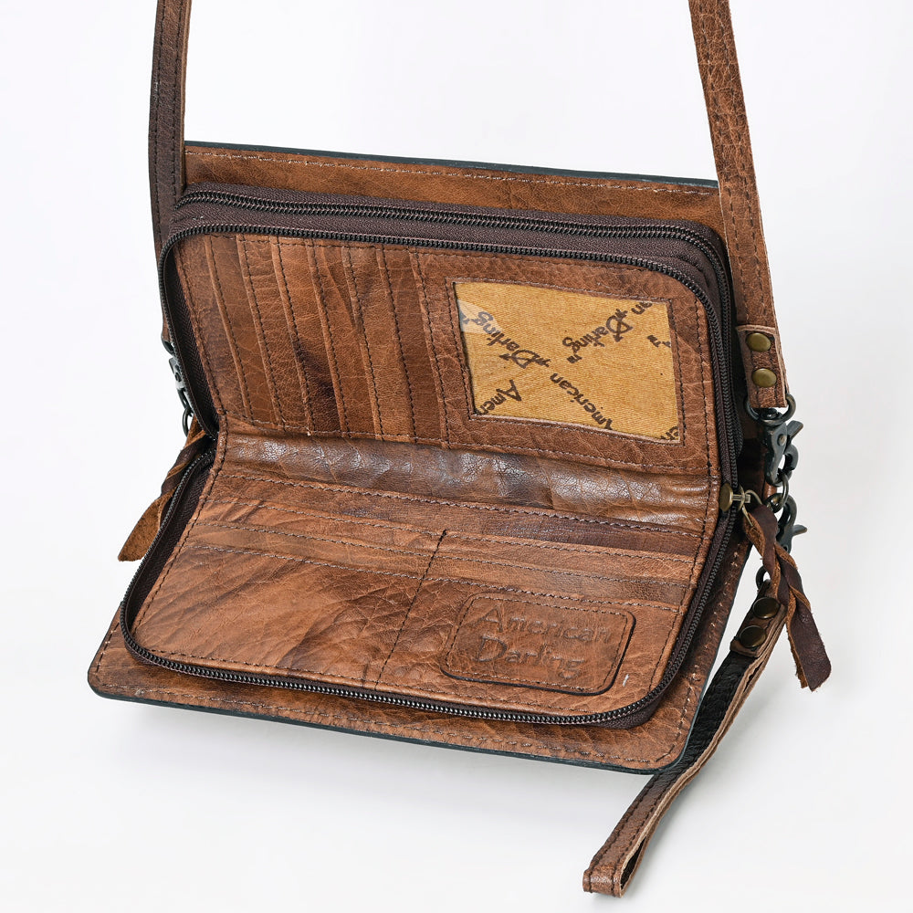 American Darling Hand-Tooled Leather Organizer Bag