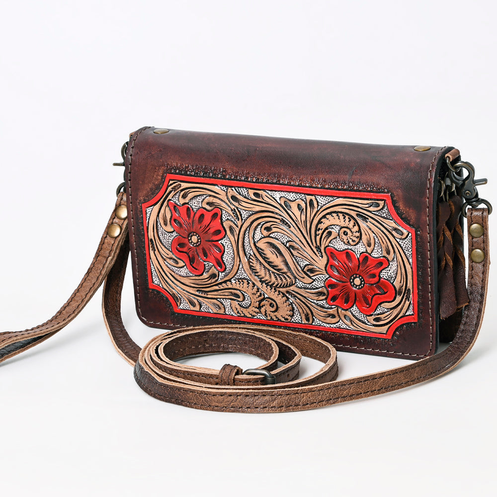American Darling Hand-Tooled Leather Organizer Bag