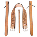 Comfytack Horse Saddle Flank Cinch Girth Handtooled Leather W/ Billets Antique Tan