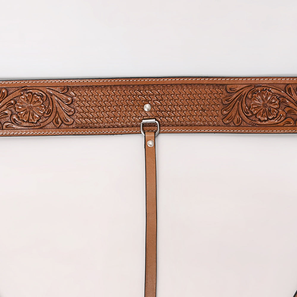 Comfytack Horse Western Leather Basketweave Tooled Floral Rear Flank Saddle Cinch Off Billets