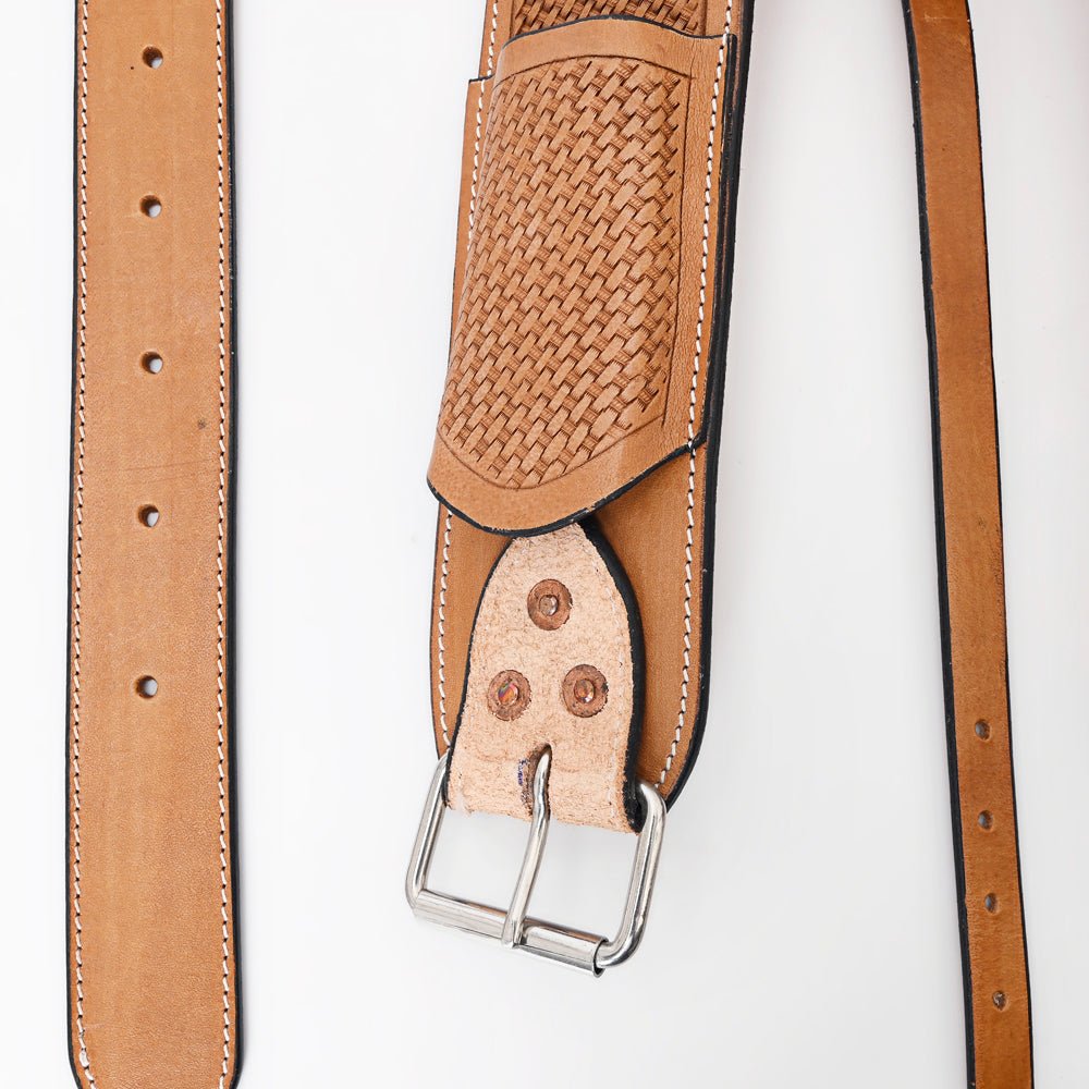 Comfytack Horse Western Tooled Padded Leather Rear Flank Back Saddle Cinch Billets