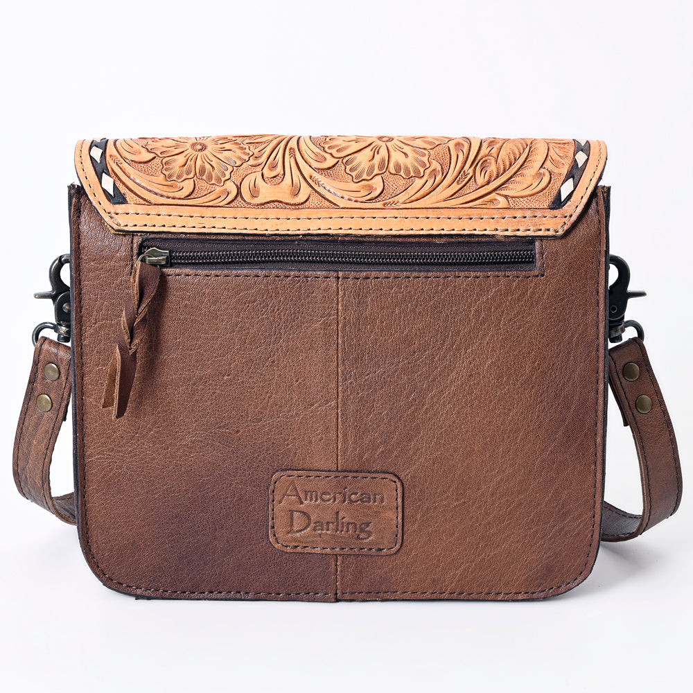 American Darling Hand-Tooled Genuine Leather Small Crossbody Bag