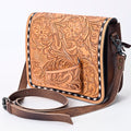 American Darling Hand-Tooled Genuine Leather Small Crossbody Bag