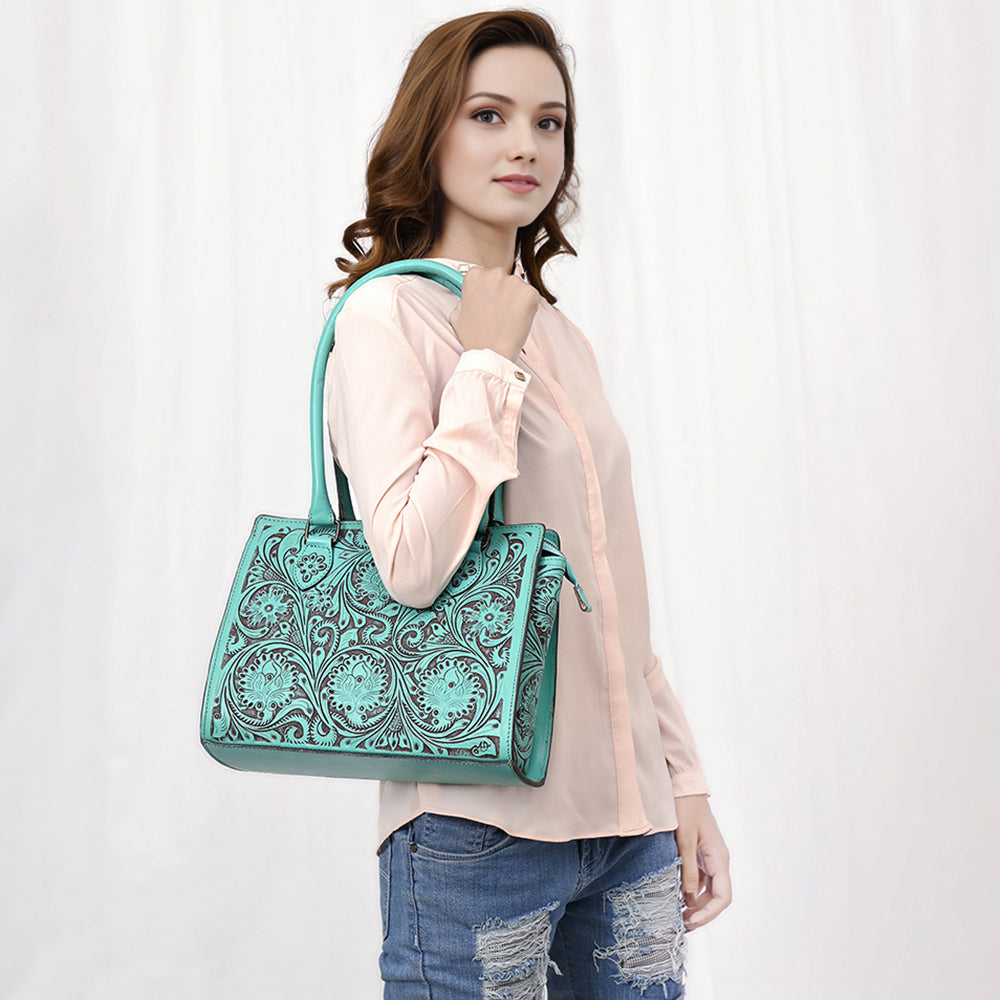 American Darling Hand-Tooled Genuine Leather Bag