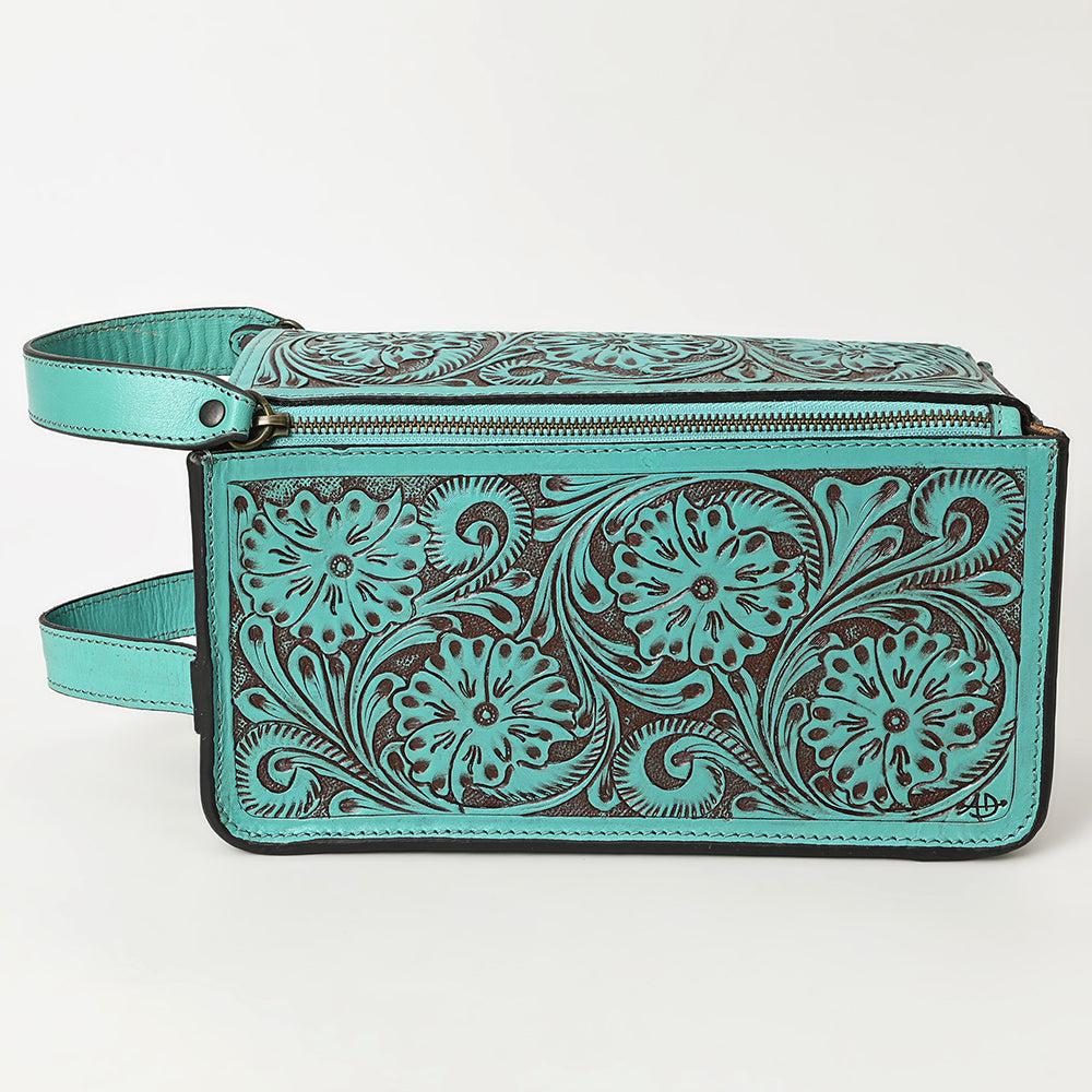 American Darling Toiletry Hand Tooled Genuine Leather Western Women Bag | Handbag Purse