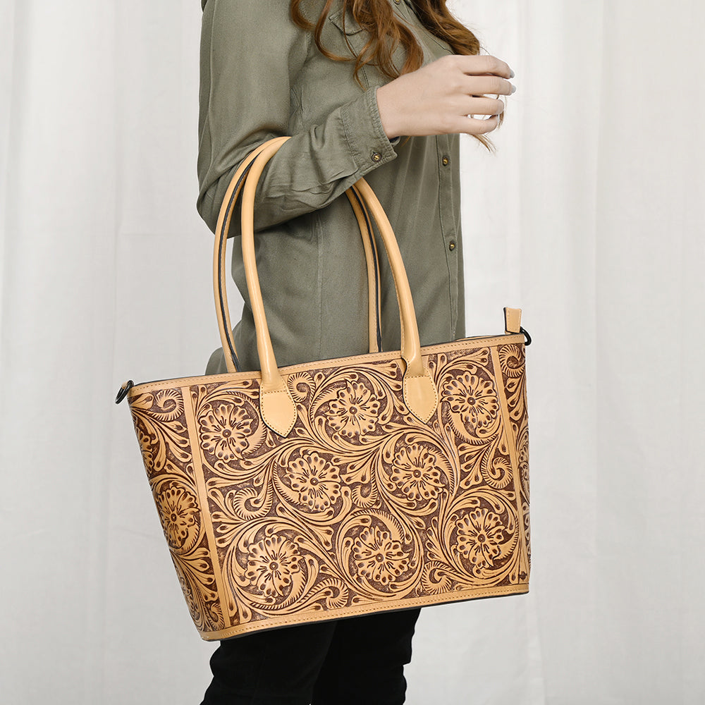 American Darling Hand-Tooled Genuine Leather Bag