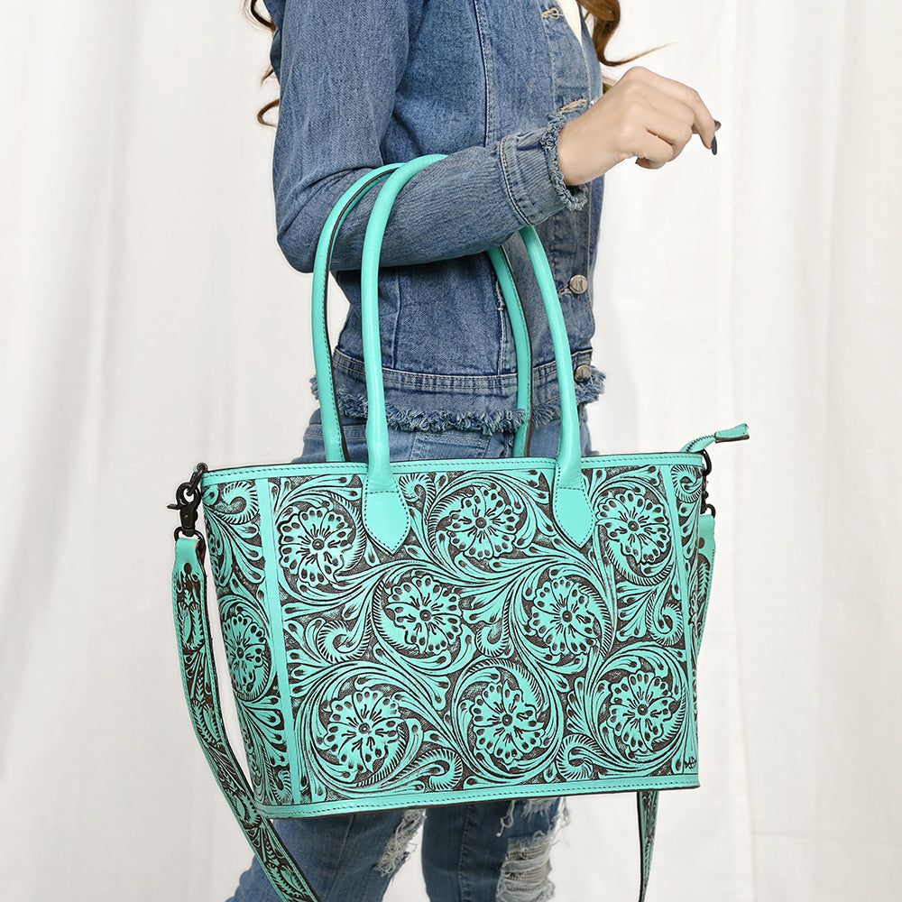 American Darling Hand-Tooled Genuine Leather Bag