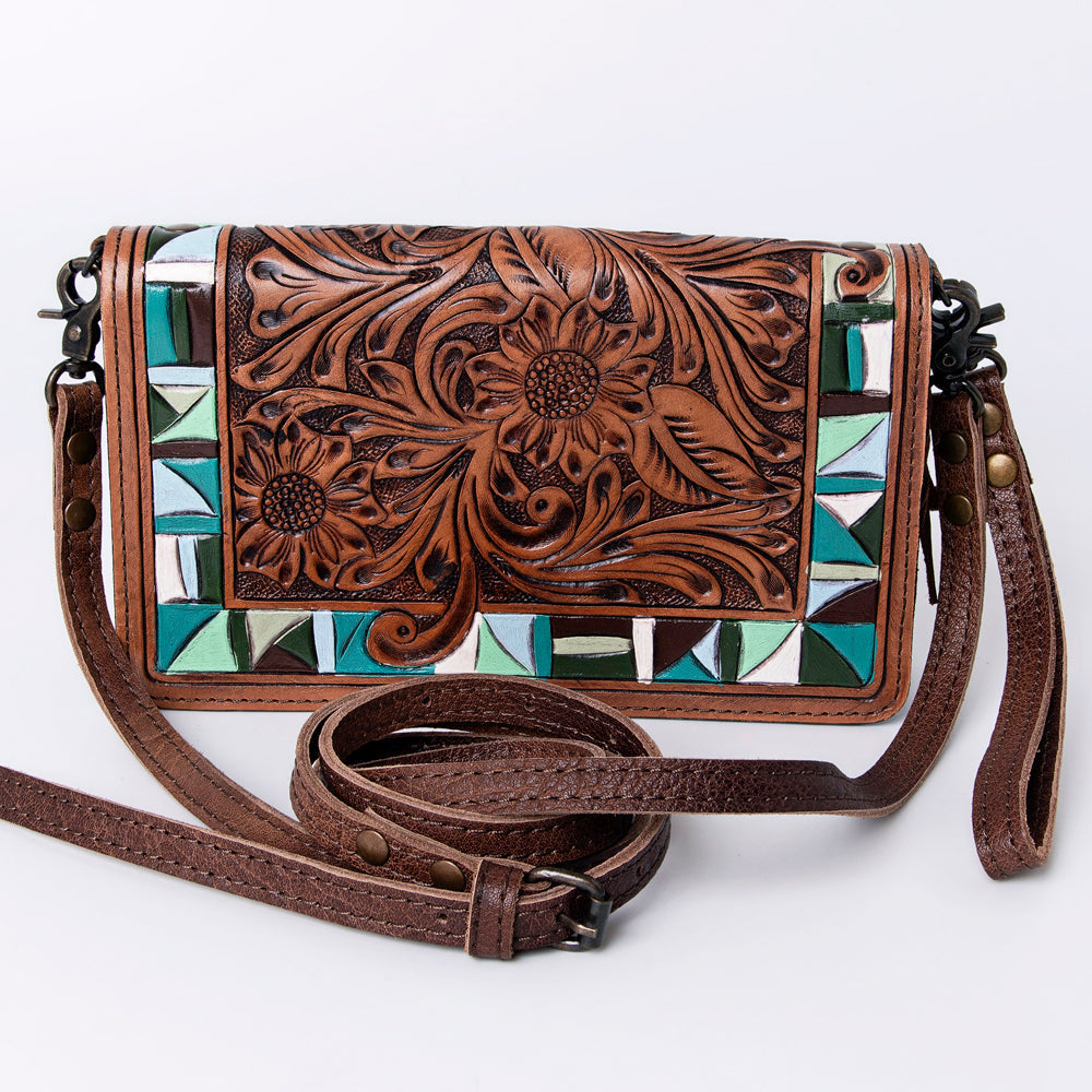 American Darling Organiser Bag Handcrafted from Crocodile Embossed Genuine Leather with YKK Zipper and Detachable Strap