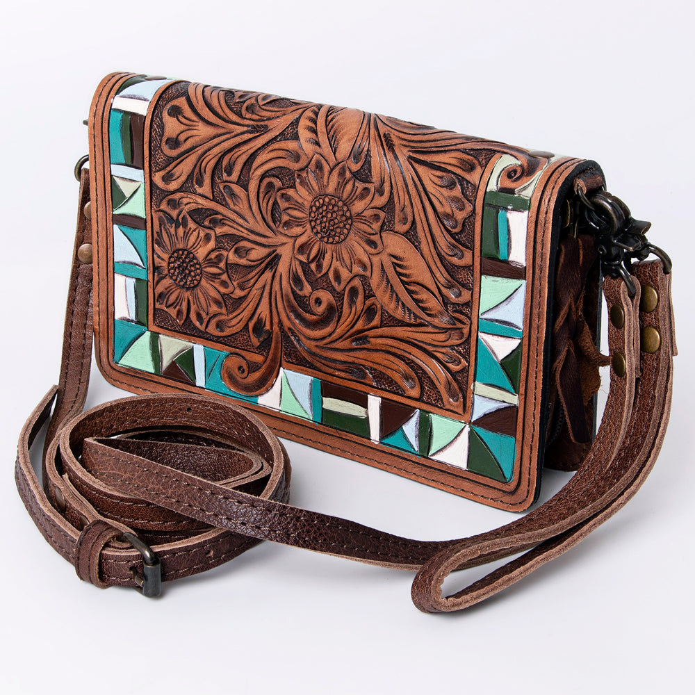 American Darling Organiser Bag Handcrafted from Crocodile Embossed Genuine Leather with YKK Zipper and Detachable Strap