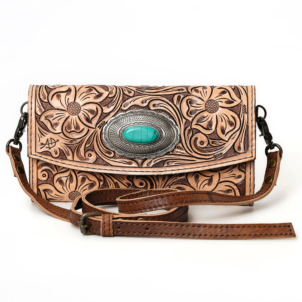 American Darling Wallet Hand Tooled Genuine Leather