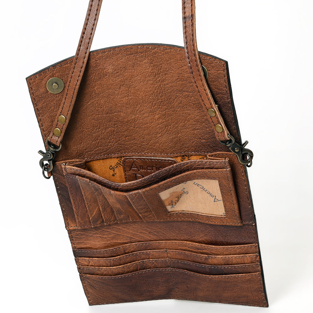 American Darling Wallet Hand Tooled Genuine Leather