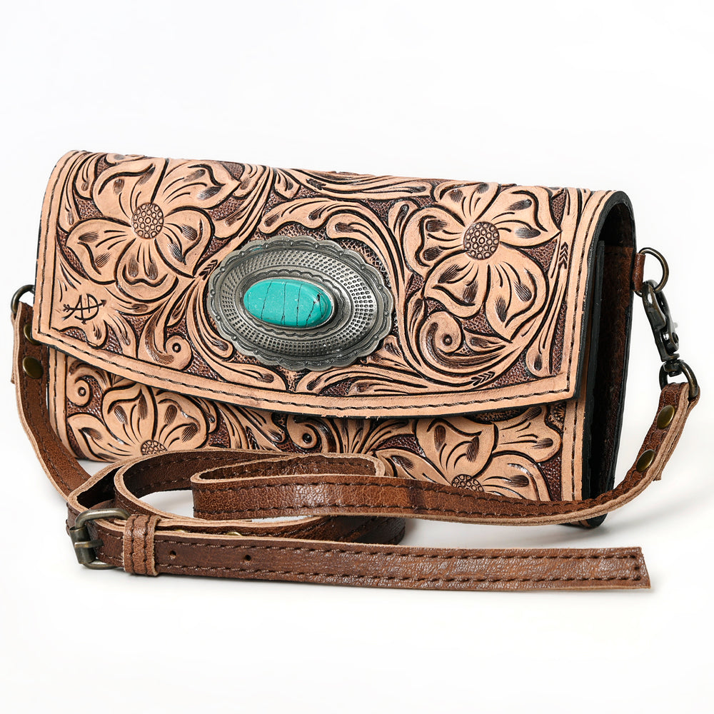 American Darling Wallet Hand Tooled Genuine Leather