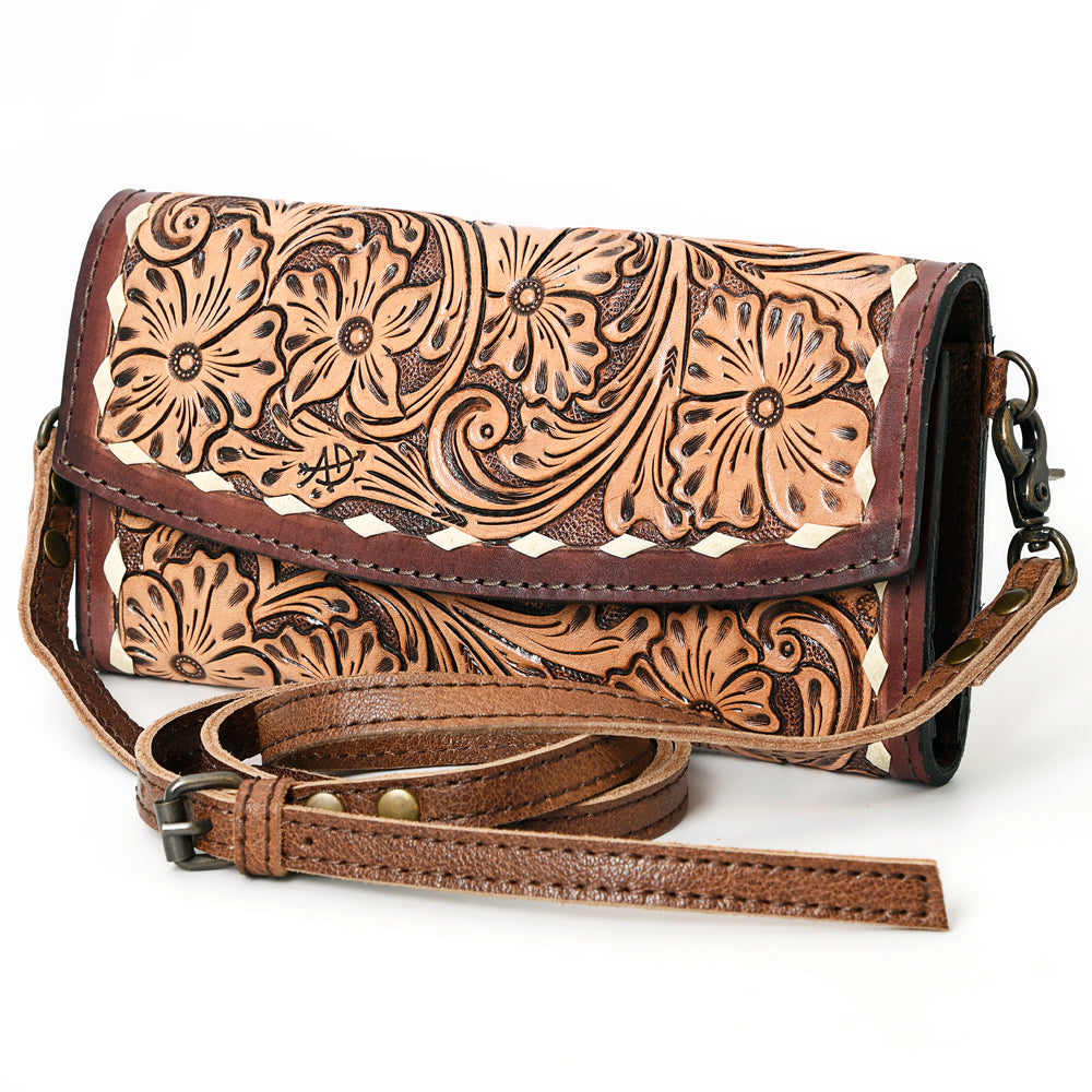 American Darling Wallet Hand Tooled Genuine Leather