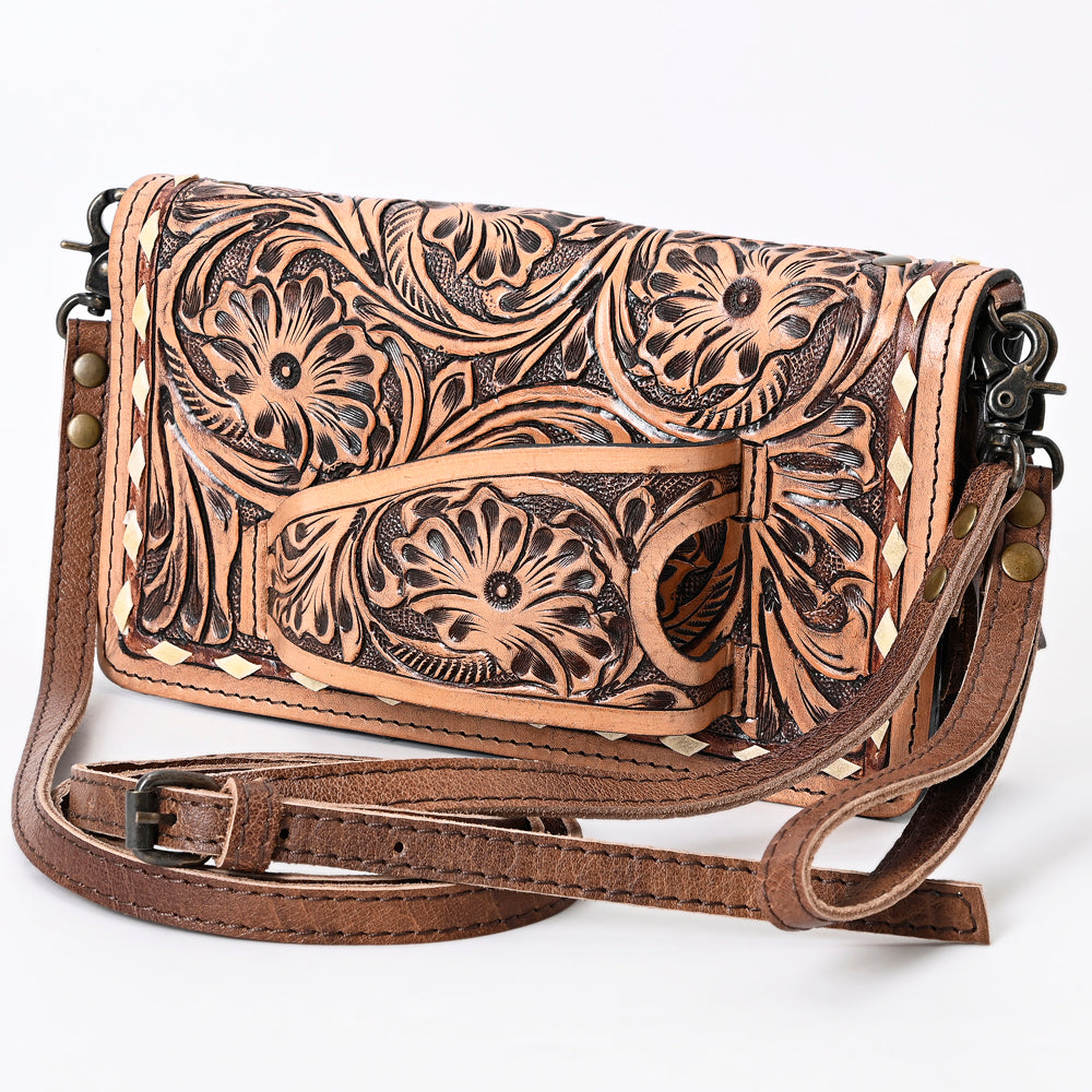 American Darling Organiser Bag Handcrafted from Crocodile Embossed Genuine Leather with YKK Zipper and Detachable Strap