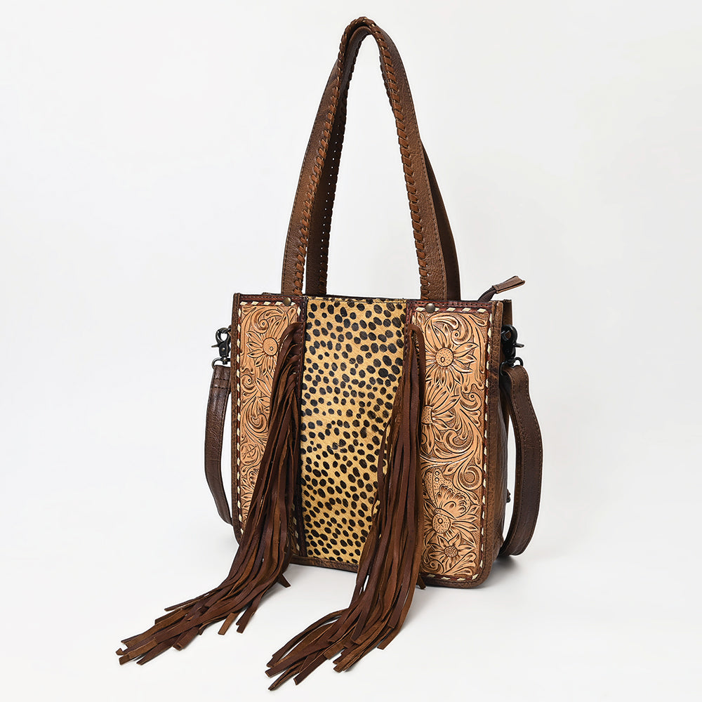 American Darling Tote Hand Tooled Hair-On Genuine Leather