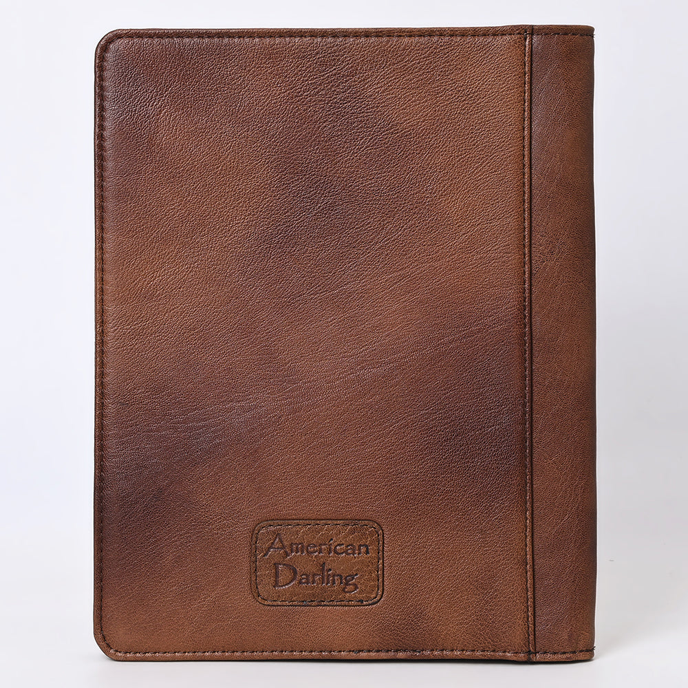 American Darling Portfolio Bag Beautifully Hand Tooled Crocodile embossed Genuine Leather