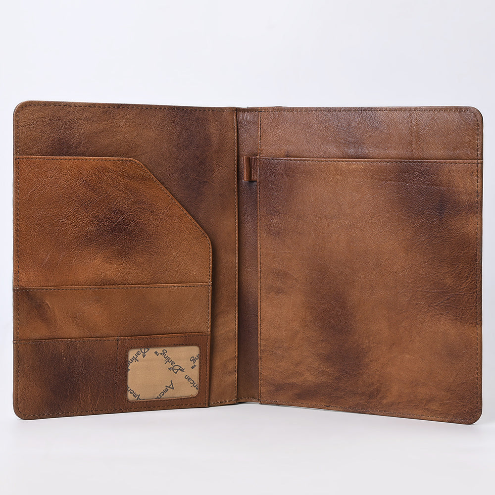 American Darling Portfolio Bag Beautifully Hand Tooled Crocodile embossed Genuine Leather