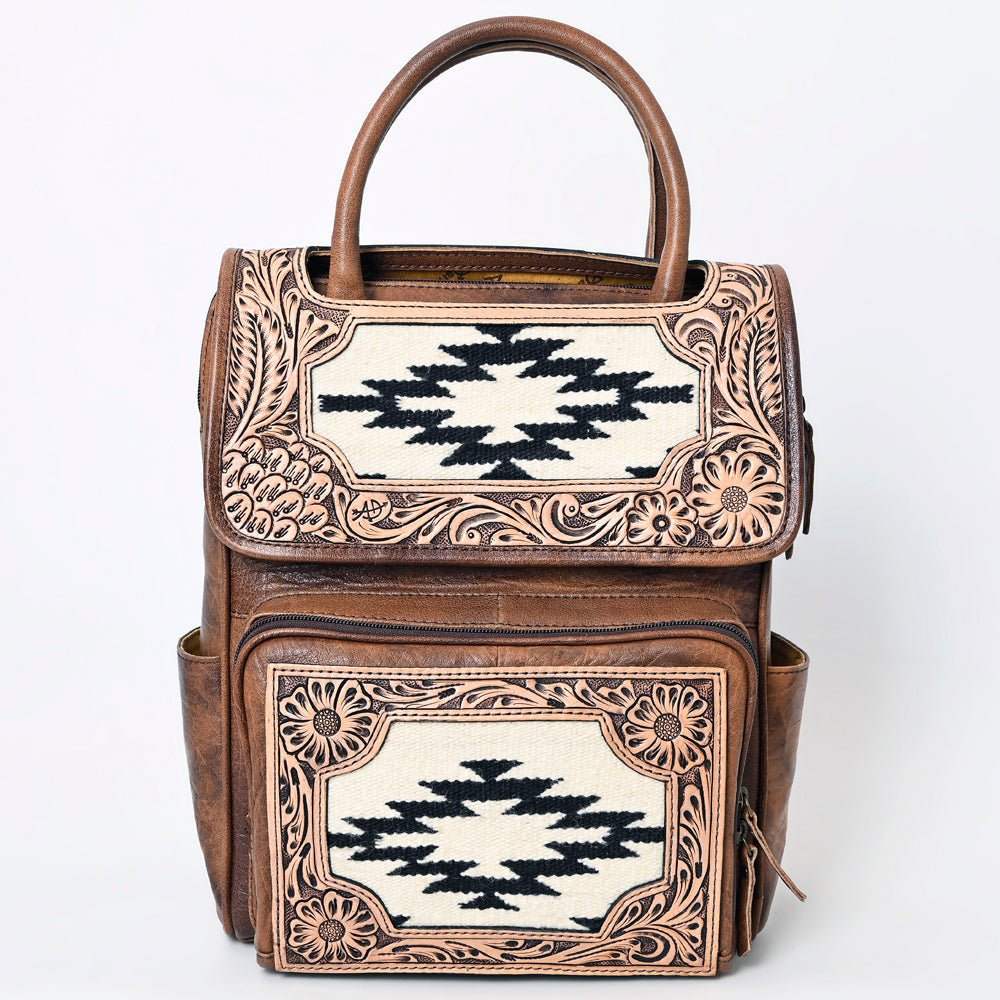 American Darling Backpack Hand Tooled Crocodile embossed Genuine Leather