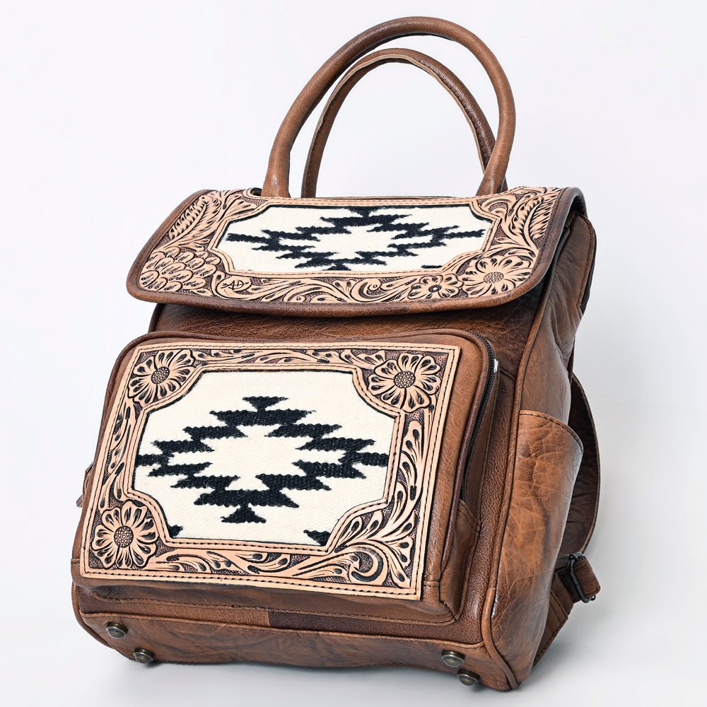 American Darling Backpack Hand Tooled Crocodile embossed Genuine Leather