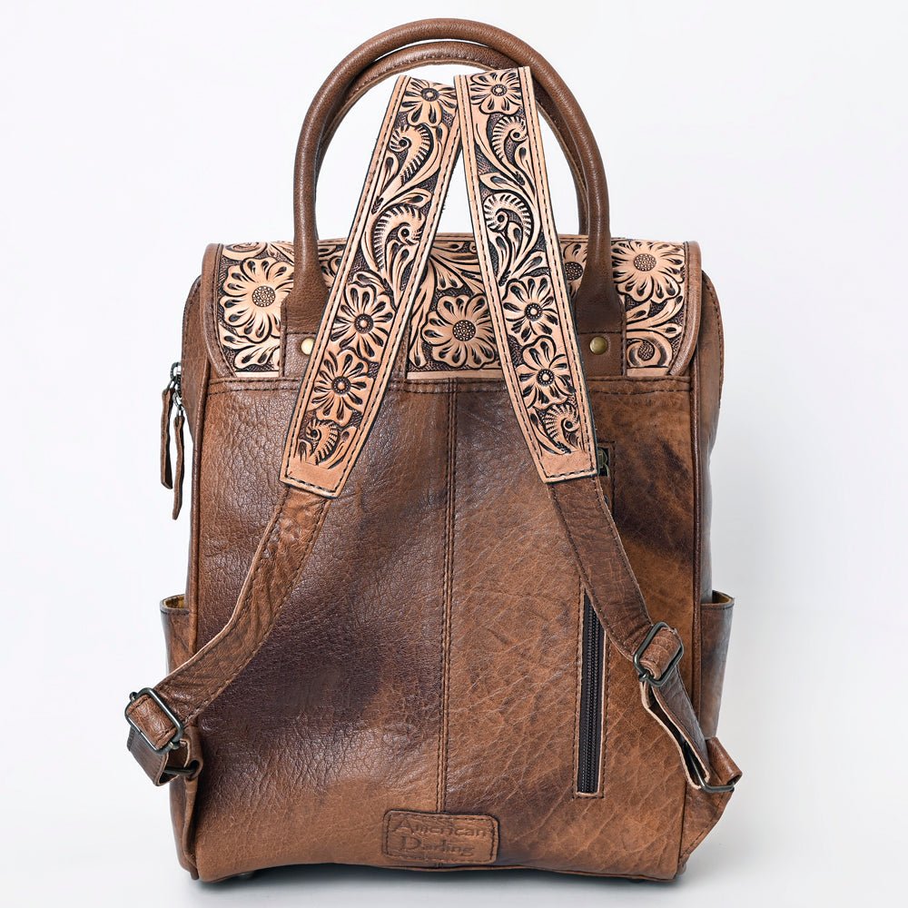 American Darling Backpack Hand Tooled Crocodile embossed Genuine Leather