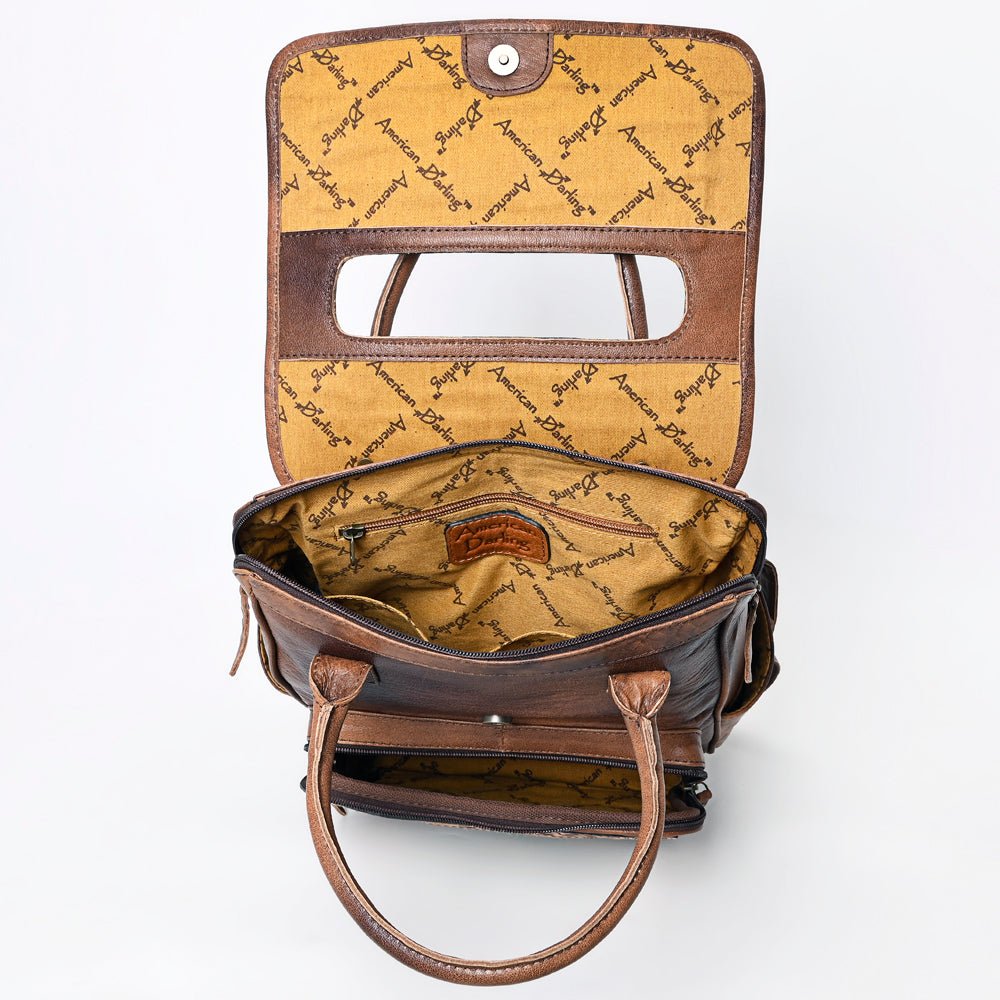 American Darling Backpack Hand Tooled Crocodile embossed Genuine Leather