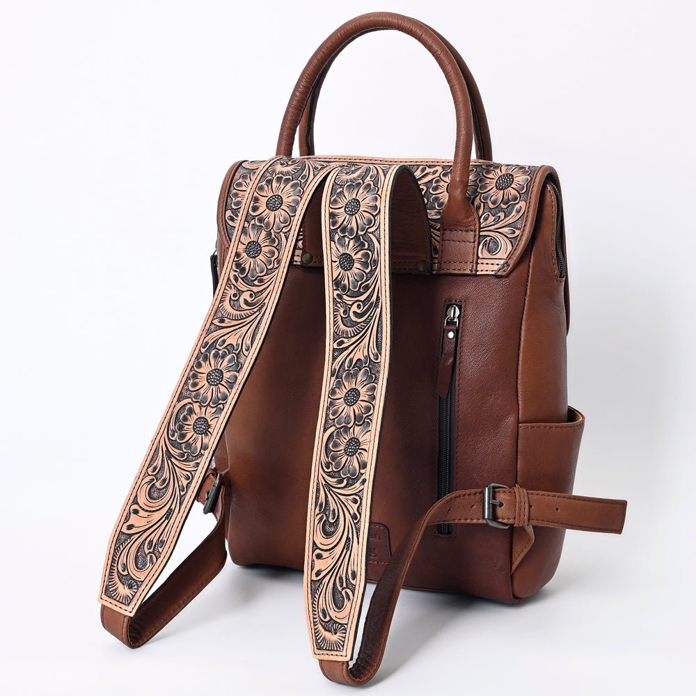 American Darling Backpack Hand Tooled Crocodile embossed Genuine Leather