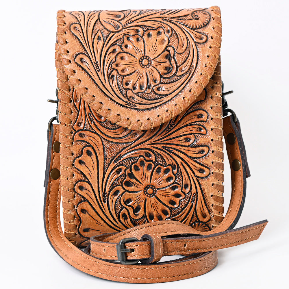 American Darling Hand-Tooled Leather Cell Phone Holder