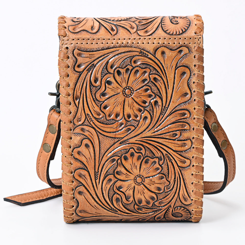 American Darling Hand-Tooled Leather Cell Phone Holder