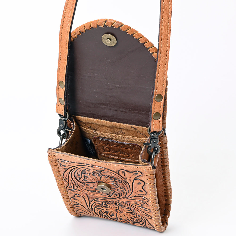 American Darling Hand-Tooled Leather Cell Phone Holder