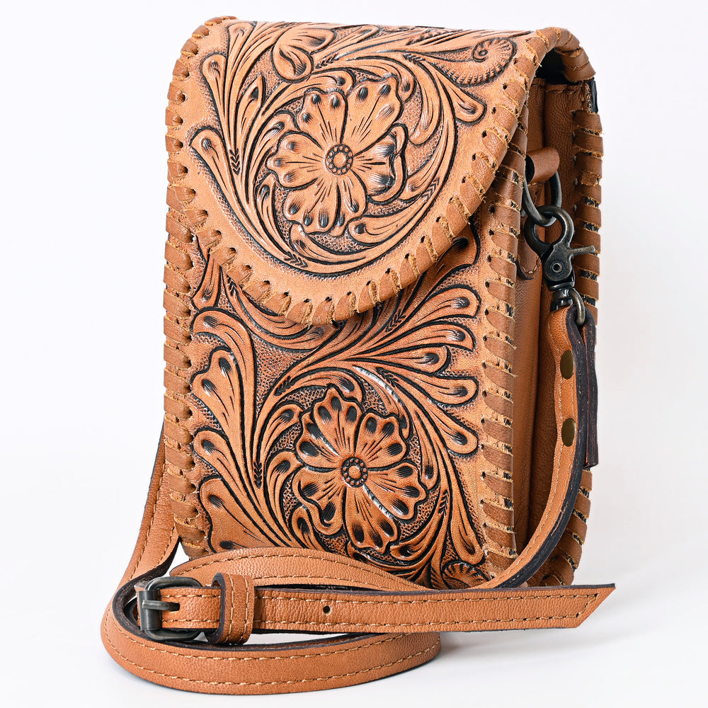 American Darling Hand-Tooled Leather Cell Phone Holder