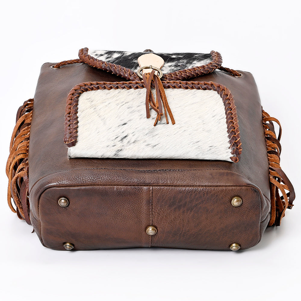 American Darling Backpack Western Genuine Leather Handcrafted Rucksack with Braided Detail and Drawstring Closure