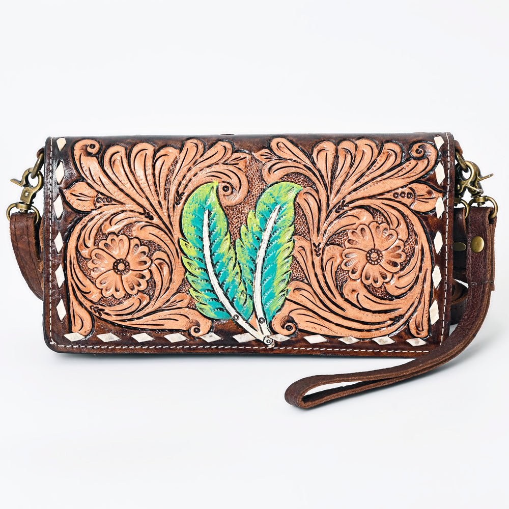 American Darling Organiser Hair-On Hand Tooled Genuine Leather