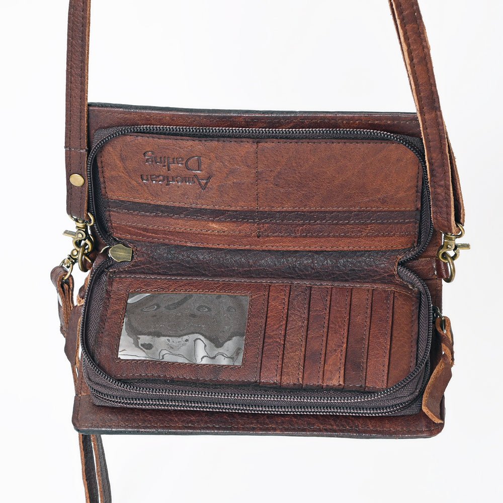 American Darling Organiser Hair-On Hand Tooled Genuine Leather