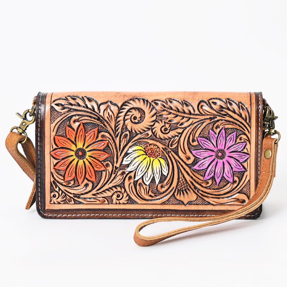 American Darling Organiser Hair-On Hand Tooled Genuine Leather