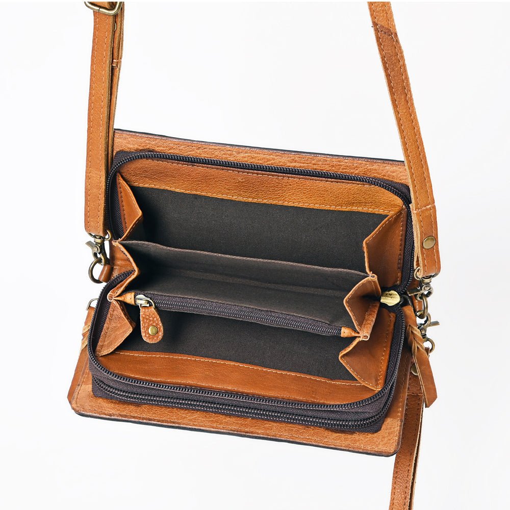 American Darling Organiser Hair-On Hand Tooled Genuine Leather