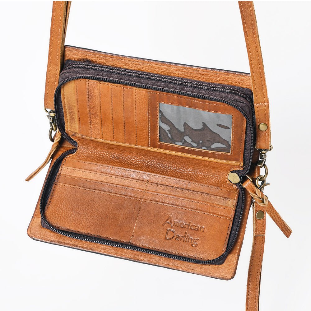 American Darling Organiser Hair-On Hand Tooled Genuine Leather