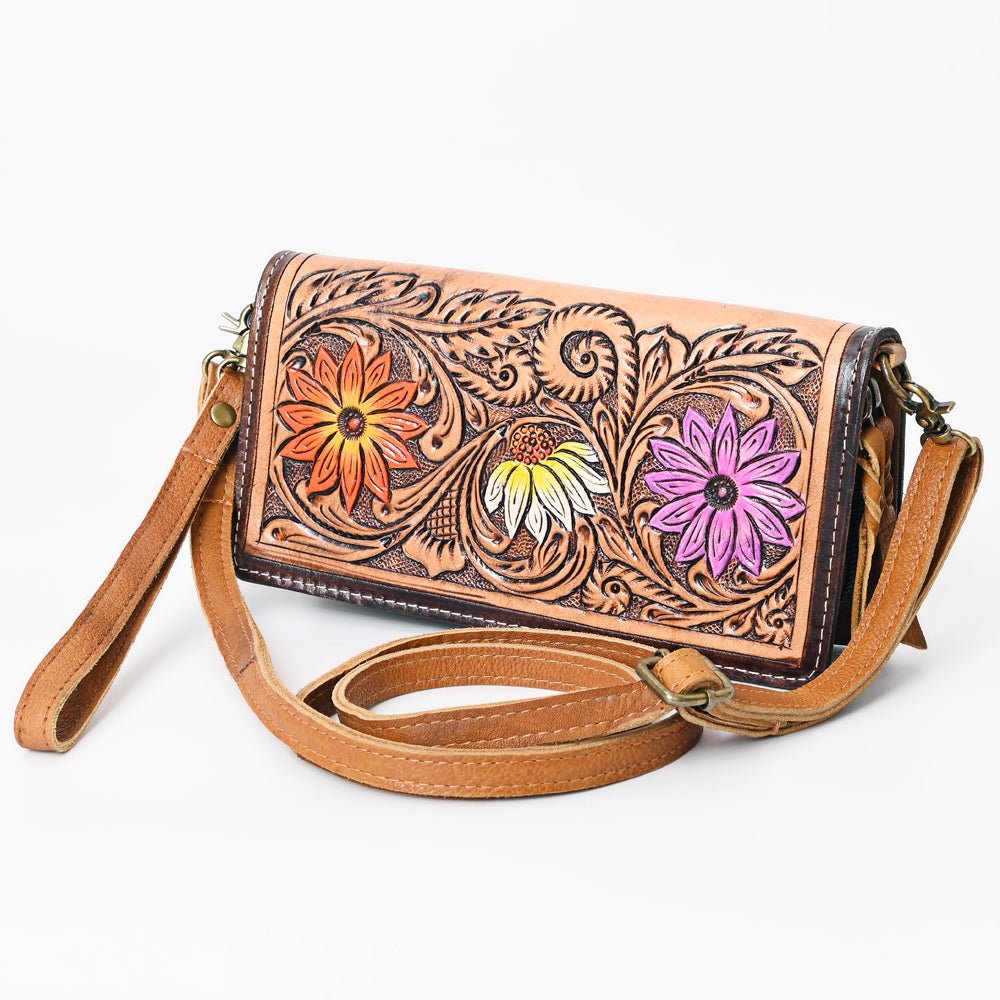 American Darling Organiser Hair-On Hand Tooled Genuine Leather