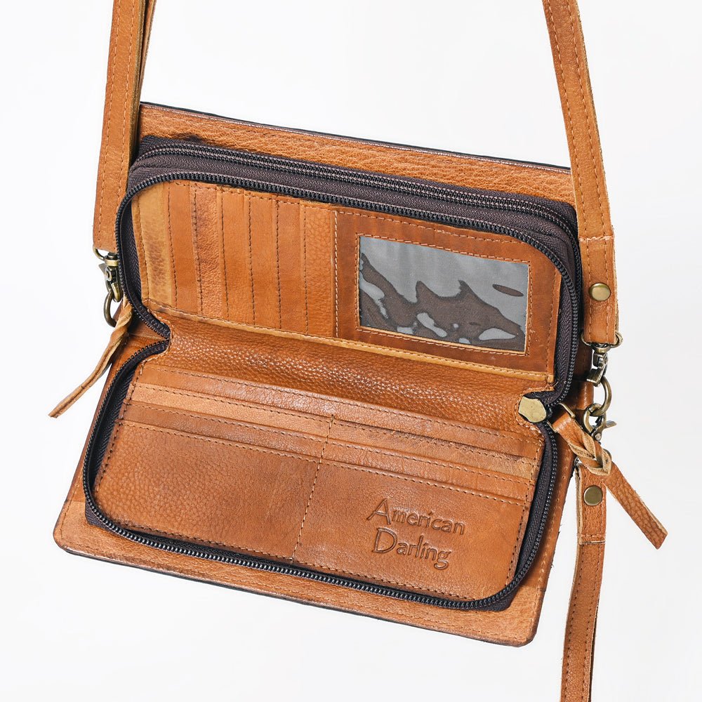 American Darling Organiser Hair-On Hand Tooled Genuine Leather