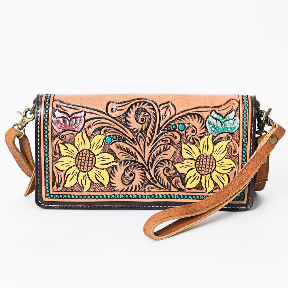 American Darling Organiser Hair-On Hand Tooled Genuine Leather