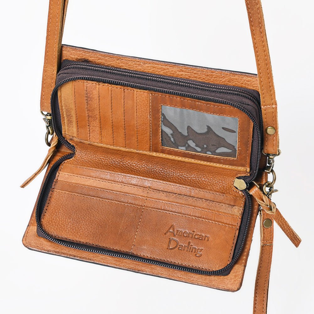 American Darling Organiser Hair-On Hand Tooled Genuine Leather