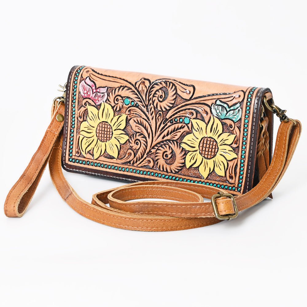 American Darling Organiser Hair-On Hand Tooled Genuine Leather