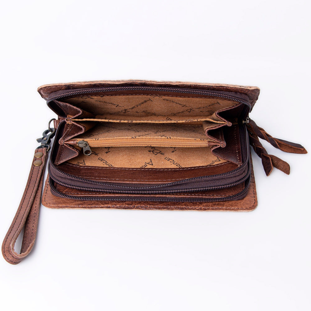 American Darling Organiser Bag Handcrafted from Crocodile Embossed Genuine Leather with YKK Zipper and Detachable Strap