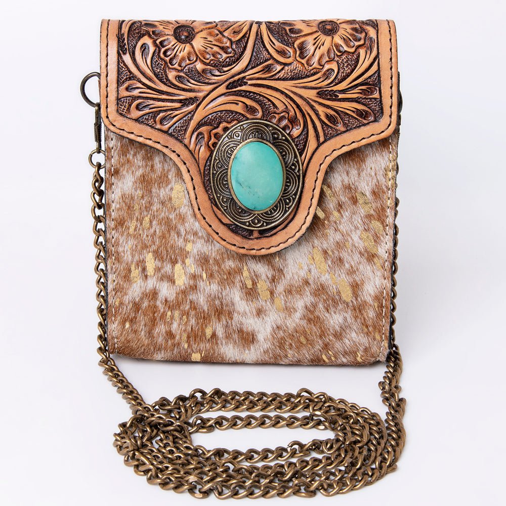 American Darling Hand Tooled Hair-On Genuine Leather