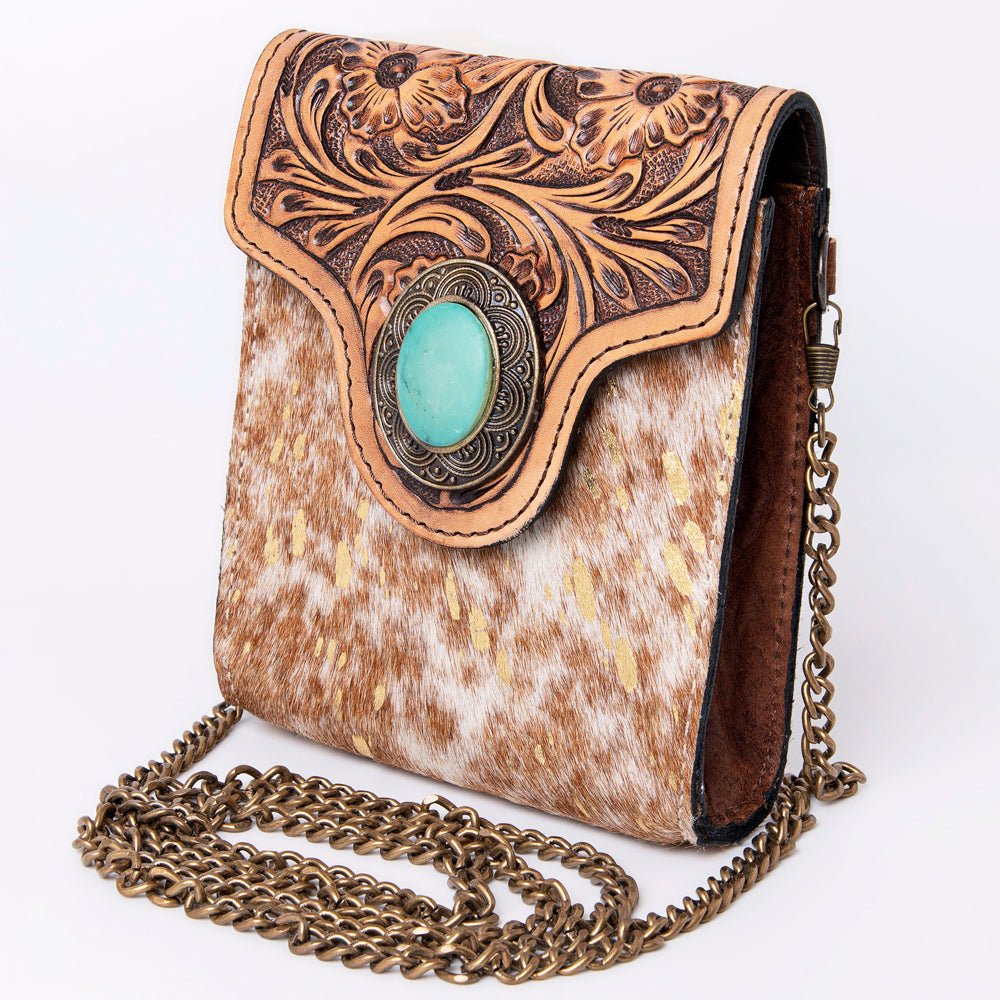 American Darling Hand Tooled Hair-On Genuine Leather