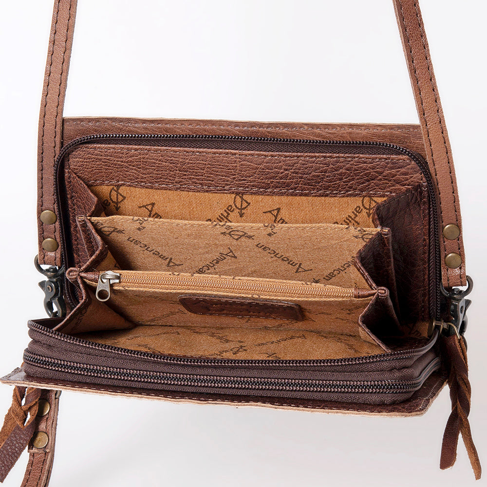 American Darling Organiser Bag Handcrafted from Crocodile Embossed Genuine Leather with YKK Zipper and Detachable Strap