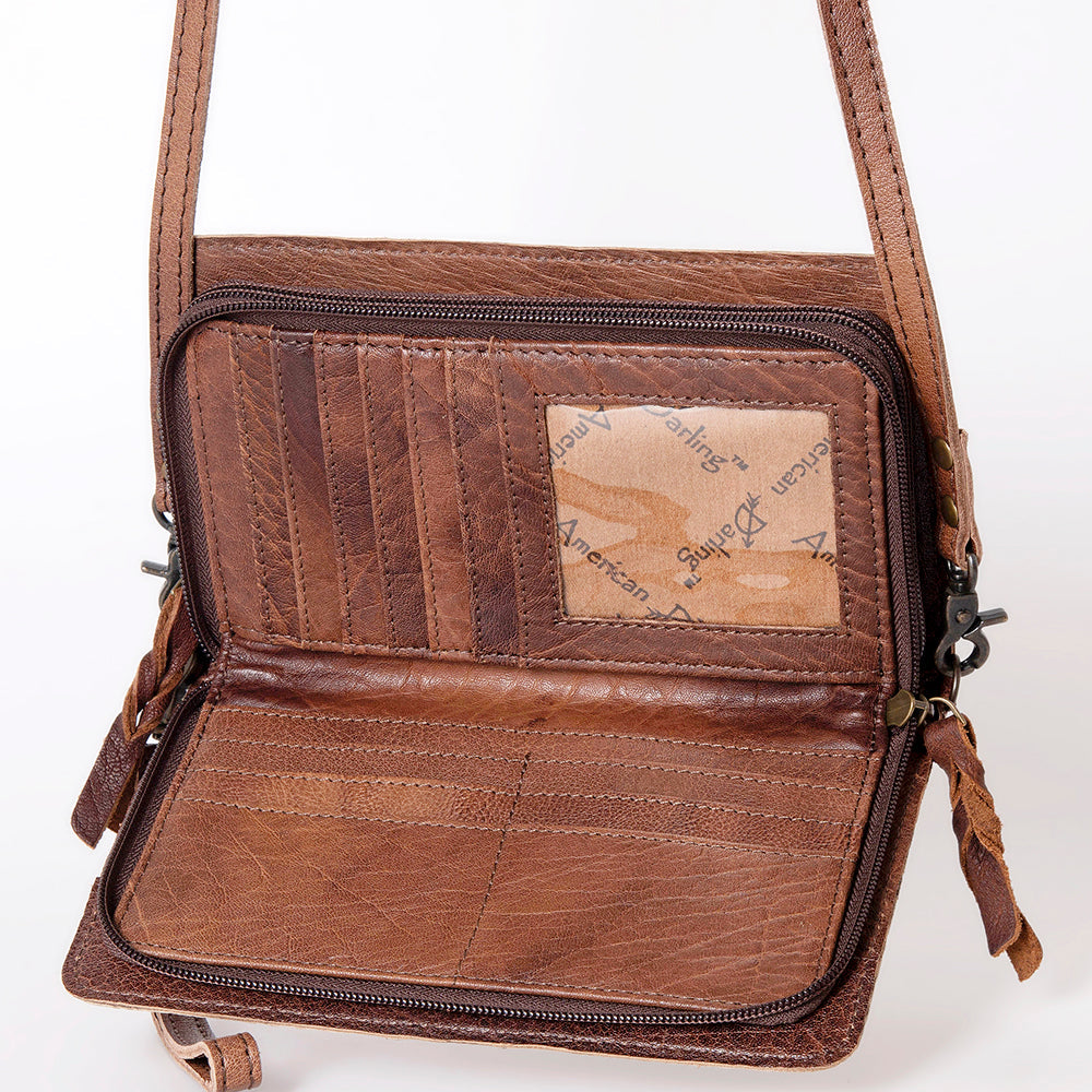 American Darling Organiser Bag Handcrafted from Crocodile Embossed Genuine Leather with YKK Zipper and Detachable Strap