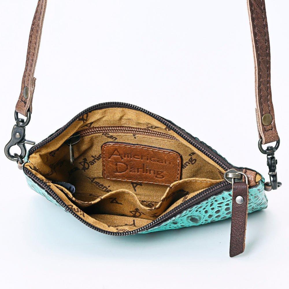 American Darling Coin Purse Hand Tooled Genuine Leather