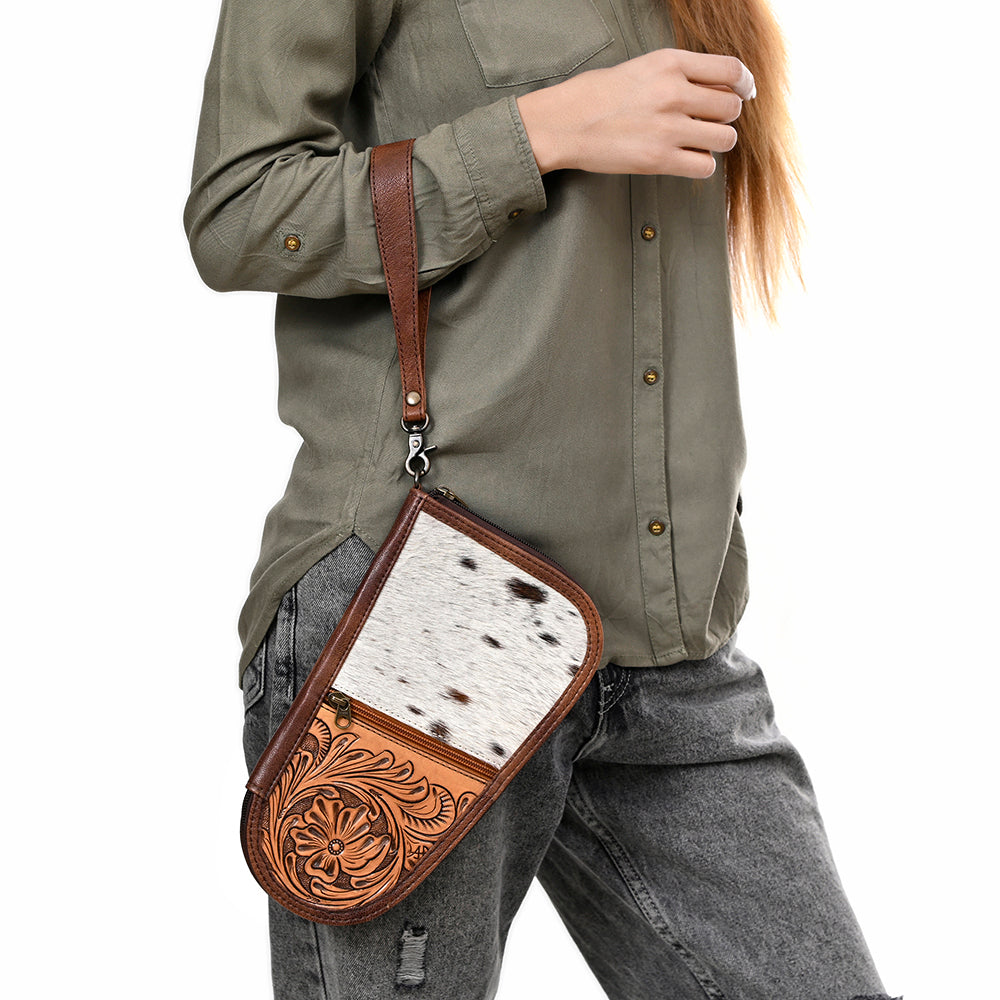 American Darling Hand Tooled Hair-On Genuine Leather