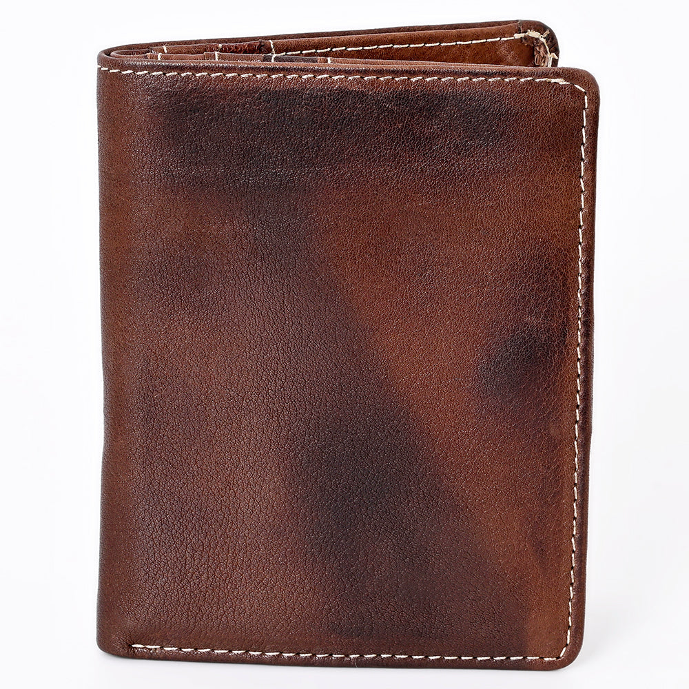 Never Mind Card-Holder Vintage Handmade Genuine Cowhide Leather Women Bag Western Handbag Purse